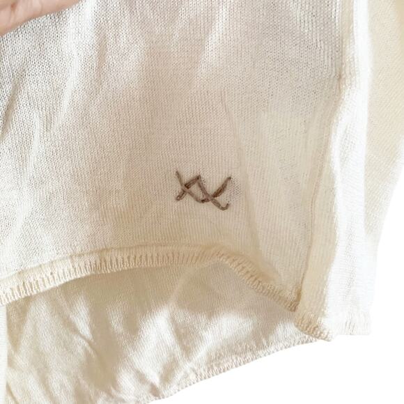 Banjo & Matilda Cream Palm Tree Silk Cashmere Blend Intarsia Sweater Small - Picture 4 of 8